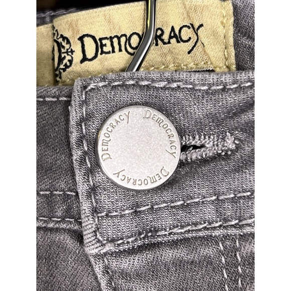 Democracy Jeans Womens 10‎ Gray Sequined Embellished Cuffs Stretch Fits32x25.25 - Picture 8 of 16